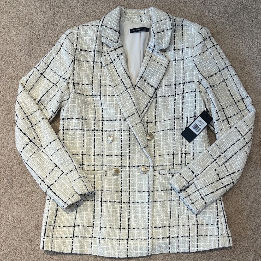 Liverpool Women's Ivory Checkered Blazer